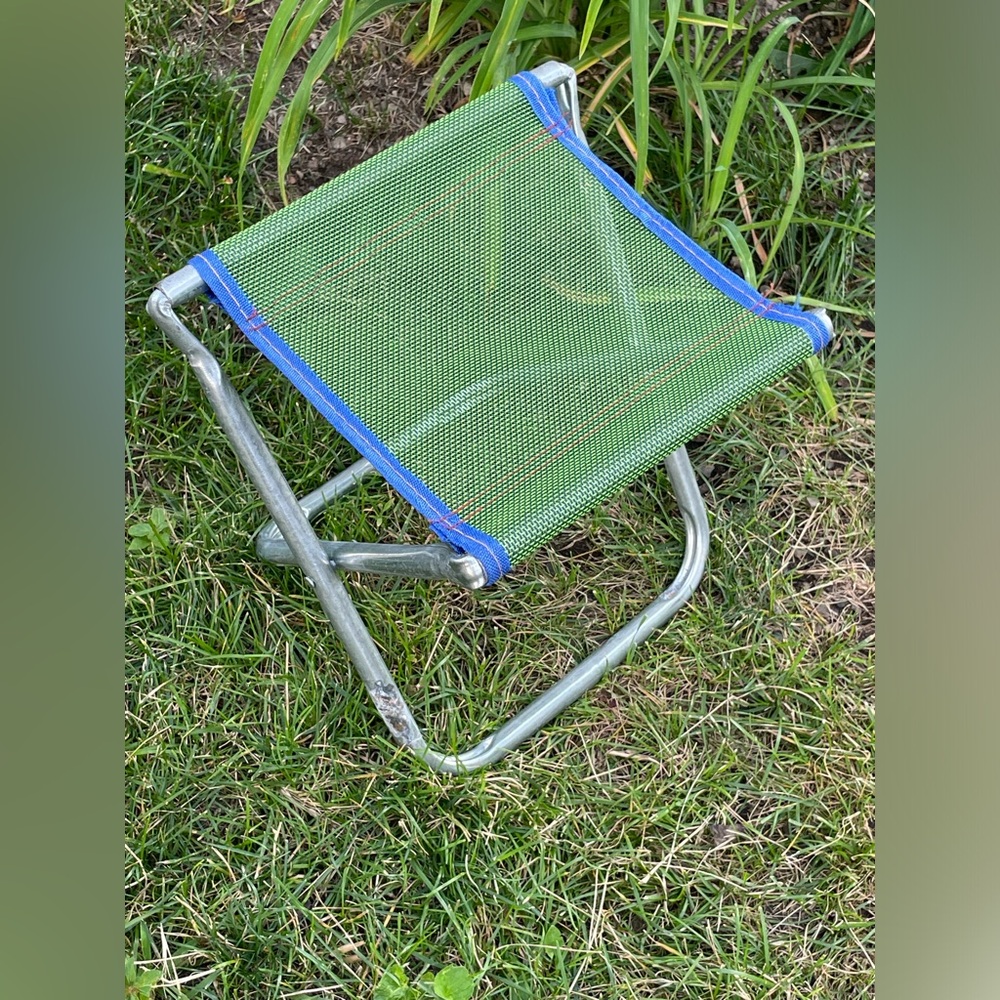 Vintage Folding Aluminum Camping Chairs Stools• Compact Size 11 X 11
